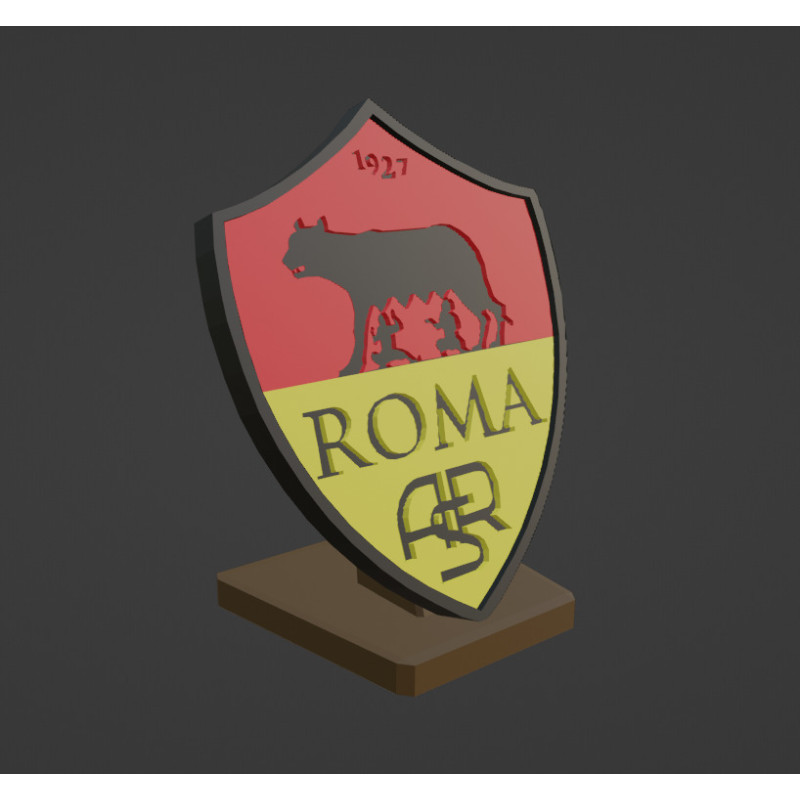 AS Roma FC coat of arms on platform stl file to print